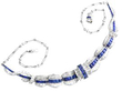 Luxury platinum Sapphire Necklace with Diamonds