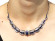 wearing Luxury Sapphire Necklace with Diamonds