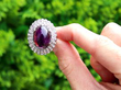 Amethyst and Diamond White Gold Ring outside