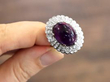 Amethyst Diamond White Gold Ring