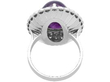 Amethyst and Diamond White Gold Ring back