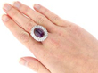 Amethyst and Diamond White Gold Ring wearing