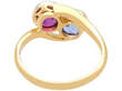 Antique Pink and Blue Sapphire Ring in Yellow Gold back