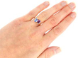 Antique Pink and Blue Sapphire Ring in Yellow Gold wearing