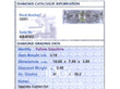 Antique Yellow Sapphire Brooch with Diamonds grading card