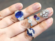 gemstone rings on hand