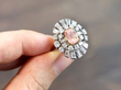 Vintage Padparadscha Sapphire Ring with diamonds