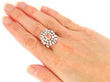 wearing Vintage Padparadscha Sapphire Ring