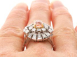 Vintage Padparadscha Sapphire Ring being worn