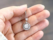 1920s Diamond Halo Pendant Necklace