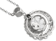 1920s Diamond Halo Pendant Necklace in Platinum reverse