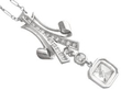 Art Deco Diamond Drop Pendant in Platinum reverse