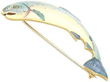 yellow gold enamel brooch