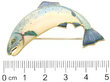Enamel Salmon Brooch in Yellow Gold size
