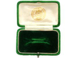 Enamel Salmon Brooch in Yellow Gold empty box