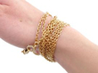 French Early 20th Century 18ct Gold Longuard Chain on wrist