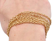 French Early 20th Century 18ct Gold Longuard Chain being worn on wrist