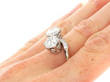 1930s 4 Carat Diamond Twist Engagement Ring on Hand