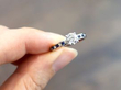 Diamond Solitaire Ring with Sapphire and Diamond Shoulders