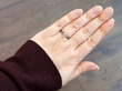 Solitaire Ring with Sapphire and Diamond Shoulders wearing