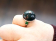 Antique Bloodstone Ring in White Gold on Finger