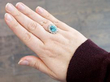 wearing Blue High Zircon Cluster Ring in White Gold