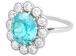 antique Blue High Zircon Cluster Ring in White Gold