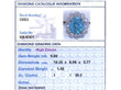 Blue High Zircon Cluster Ring in White Gold grading card