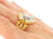 Opal Ring in Yellow Gold on finger