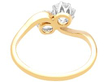 Antique 2 Stone Twist Diamond Ring in Yellow Gold back