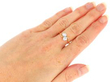 wearing Antique 2 Stone Twist Diamond Ring in Yellow Gold