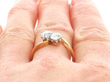 2 Stone Twist Diamond Ring in Yellow Gold on finger