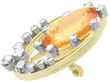 Vintage Orange Topaz Brooch with Diamonds side