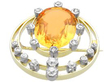 Orange Topaz Brooch with Diamonds