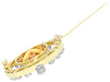Vintage Orange Topaz Brooch with Diamonds open