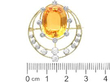 Vintage Orange Topaz Brooch with Diamonds size