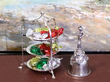 Miniature Sterling Silver Cake Stand and silver table bell