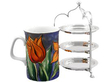 Miniature Sterling Silver Cake Stand next to a mug