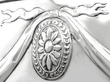 Antique Silver Bowl with Lion Handles detail