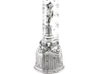 Victorian Table Bell in Sterling Silver size