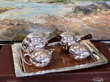 Japanese Sterling Silver Four Piece Tea Service with tray