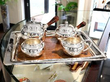 Japanese silver tea set with tray