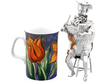 Silver Musician Models Table Figure with Mug