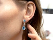 Vintage Aquamarine Diamond Drop Earring in ear