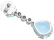 Vintage Aquamarine Diamond Drop Earring reverse
