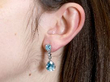 Vintage Aquamarine Diamond Drop Earring wearing