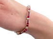 Vintage Gold and Ruby Bracelet being worn
