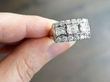 Vintage Emerald Cut Diamond Cluster Ring