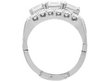 setting of Vintage Emerald Cut Diamond Cluster Ring
