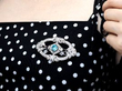 Art Deco High Zircon Brooch with Diamonds on Dress